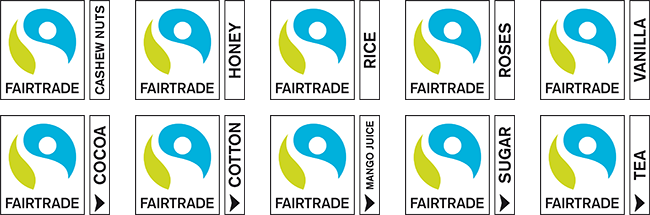 Sample Fairtrade Sourced Ingredient Marks
